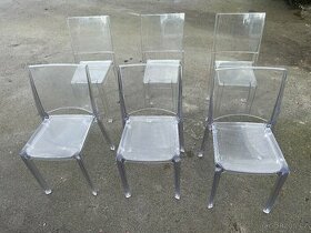 Transparentní designové plastové (plexisklo) židle 6ks - 1
