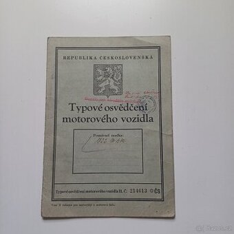 Typové osvědčení motorového vozidla
