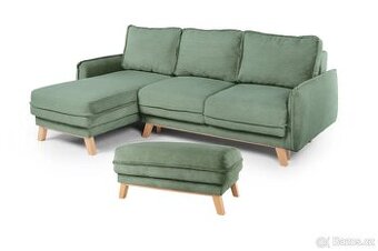 Rohové rozkládací sofa TORI vč.taburetu,