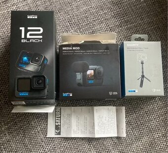 GoPro Hero 12 Black + Media Mod, Tripod, 256 GB karta