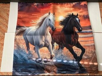 Nové povlaky na polštáře 40x40cm - kůň, psi, kočky