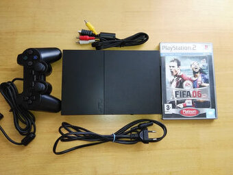 PlayStation 2 Slim + příslušenství + hra (NOVÝ LASER)