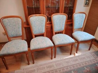 Židle masivní jídelní 4 ks - pěkný stav