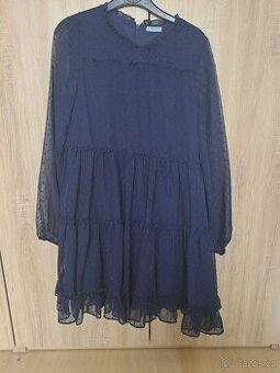 Tmavo modré šaty, velikost 157