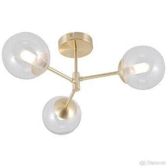 Zlatá stropní lampa Brilliant, i do koupelny (IP44)