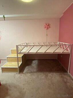 Dětská kovová patrová postel