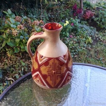 DŽBÁN glazovaný - značeno DÍLO - ruční práce