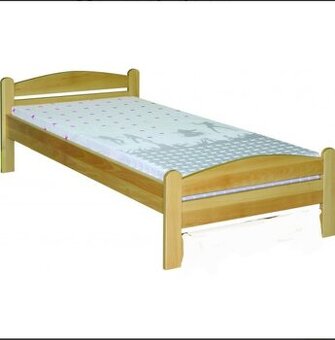 Masivní smrkové postele s madrací