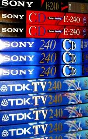 Značkové VHS kazety BASF, MAXELL, SONY, TDK a.j.