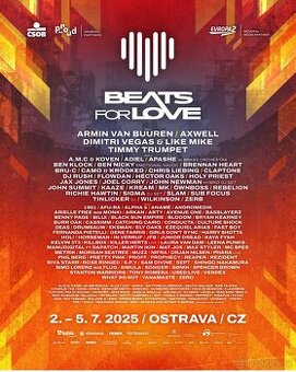 2x celofestivalová vstupenka na Beats for love