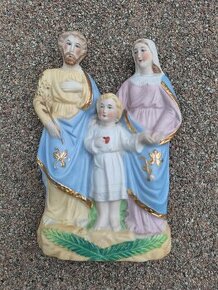 Soška SVATÁ RODINA porcelán - biskvit malovaný - 1