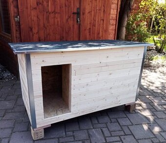 Psí bouda s krytinou a přepážkou (PALUBKY/OSB), 6 velikostí - 1