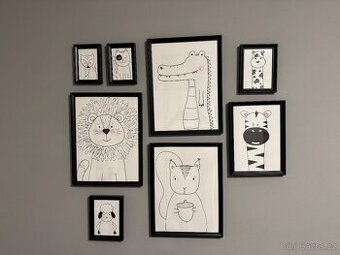 Sada vlastnoručně malovaných dětských obrázků – 8 ks