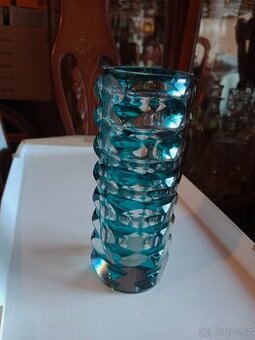 Hezká, stará broušená váza  Exbor