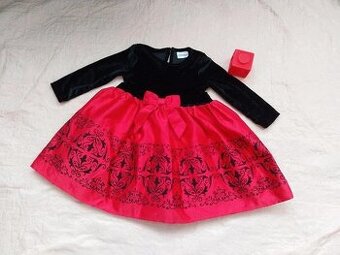 Vánoční Sametové šaty s bohatou sukní, vel. 86