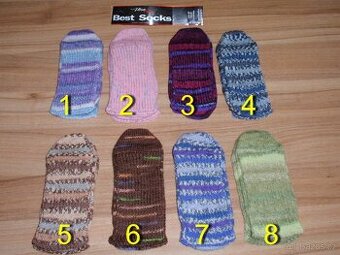 Vlněné ručně pletené ponožky - velikost 41-43