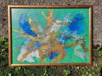 Obraz Lahodné šampaňské 2013-nevidomá malířka Lea