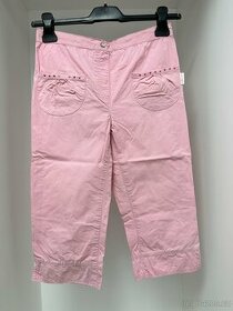 Dívčí růžové tříčtvrteční kalhoty - 1