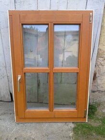 2 kusy - Dřevěné okno 75 x 109 cm