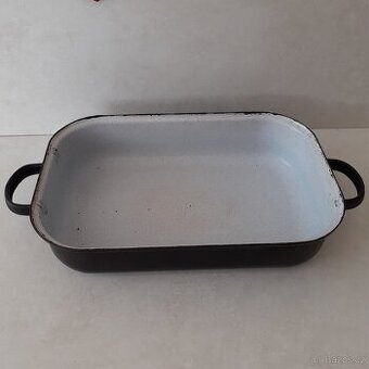 menší smaltový pekáč, délka 26cm, šířka 17 cm - 1