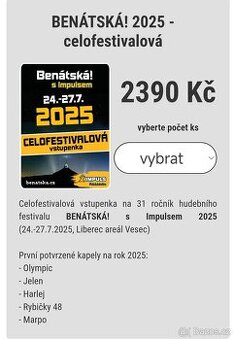 Benátská noc s impulsem 2 vstupenky
