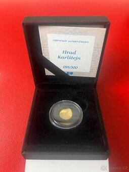 Zlato / zlatá mince Hrad Karlštejn proof