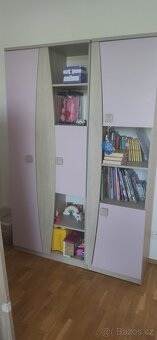 Sada dětského nábytku – skříň, knihovna (světle fia