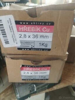 Hřebík Cu lepenkový 2,8x36 mm 1kg