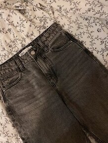Širší tmavě šedé kalhoty rifle džíny, vel. XS, Zara