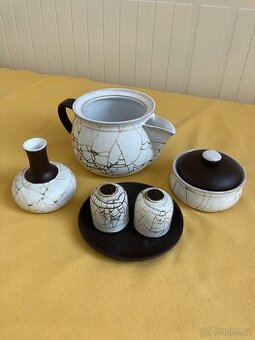 Keramická souprava (šestidílná), imitace popraskané kameniny