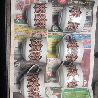 6ks kávové hrnečky hrnky retro stare BOHEMIA 58