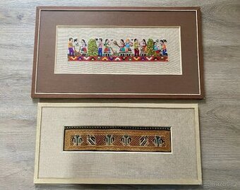 výšivka kroj Slovácko stuha folklor vyšívaný obraz