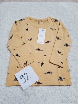 Tričko s dlouhým rukávem ptáčci Lindex, vel. 92