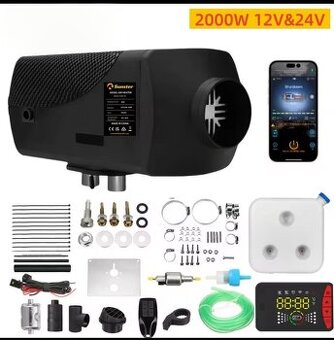 Nezávislé naftové topení 12/24V 2kW, auto Start/Stop, BT