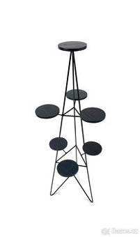 Nový květinový stojan,dřevěné plochy z jasanu,Dark Navy blue