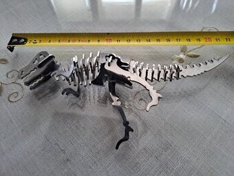 Ještěr kostra, skládačka, stavebnice, dekorace, mat. nerez