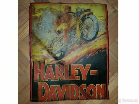 Stará plechová auto moto veteran reklamní cedule HARLEY