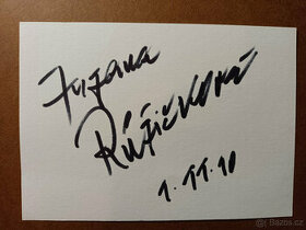 Zuzana RŮŽIČKOVÁ (1927-2017)-autogram