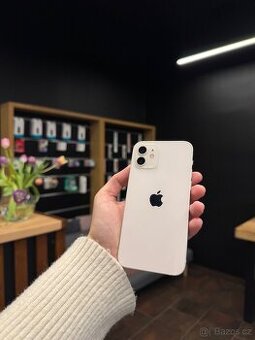 APPLE IPHONE 12 128GB - BÍLÝ, BATERIE 100%, ZÁRUKA