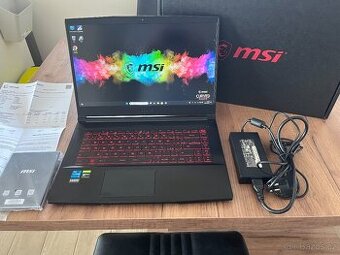 NEVYUŽITÝ HERNÍ MSI i5 11400H-15.6"-RAM 16GB-SSD 512GB-GTX