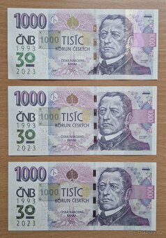 1000Kč s přítiskem