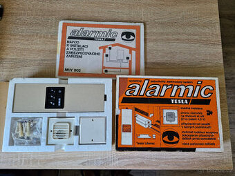Retro nepoužitý alarm Tesla kompletní balení