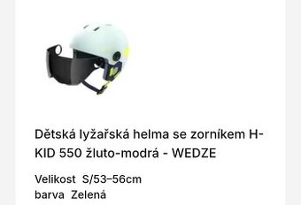 Dětská lyžařská helma