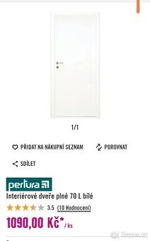 Nové interiérové dveře bílé 70cm  1xL 1xP