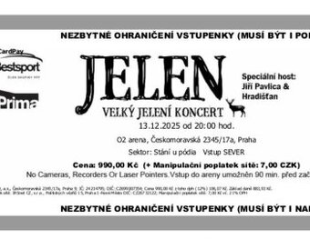 2 vstupenky JELEN O2 13.12.2025
