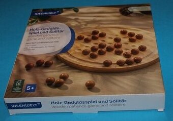 IDEENWELT Dřevěná skládačka solitér a hra na trpělivost