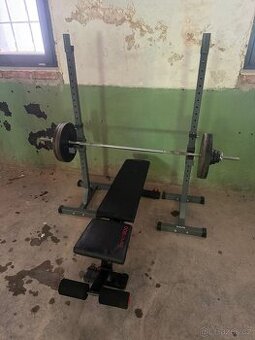 Posilovací lavice + činky