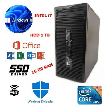 HP ProDesk,intel i7,16GB RAM,SSD,HDD,WIFI,W11,záruka