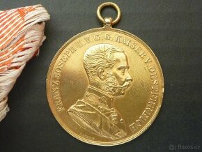 R-U zlatá medaile statečnost Franz Josef 1914 Tapferkeit - 1
