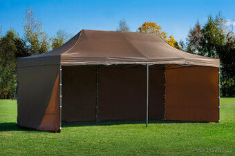 Nůžkový altán party stan 3x6 HNĚDÝ